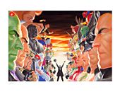 DC Comics - Absolute Justice: Battle Fine Art Print by Alex Ross
