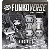 Universal Monsters - Dracula, Bride of Frankenstein, The Invisible Man & The Creature Pop! Funkoverse Strategy Game 4-Pack