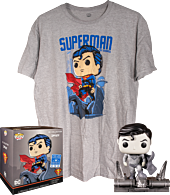 Superman: For Tomorrow - Superman Black & White Jim Lee Collection Deluxe Funko Pop! Vinyl Figure & T-Shirt Box.