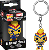 Marvel: Lucha Libre Edition - La Estrella Cosmica Captain Marvel Pocket Pop! Vinyl Keychain