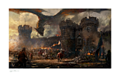 Greg Rutkowski - Castle Defence Fine Art Print by Greg Rutkowski