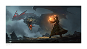 Greg Rutkowski - Dragon's Cave Fine Art Print by Greg Rutkowski