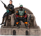 Star Wars: The Mandalorian - Boba Fett & Fennec on Throne Deluxe 1/10th Scale Statue