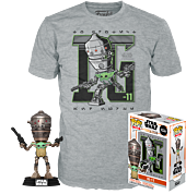 Star Wars: The Mandalorian - IG-11 with The Child (Baby Yoda) Pop! Vinyl Figure & T-Shirt Box Set