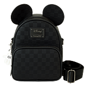 Disney - Mickey Mouse Checkered Texture 8" Faux Leather Convertible Crossbody Bag