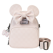 Disney - Minnie Mouse Checkered Texture 8" Faux Leather Convertible Crossbody Bag
