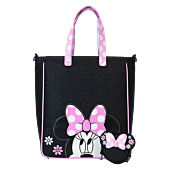 Disney - Minnie Mouse Floral Rocks the Dots 13" Faux Leather Tote Bag with Coin Purse