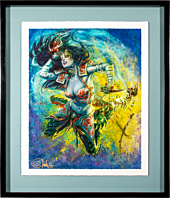 Court of the Dead - Gallevarbe: Eviscerator Art Print by Olivia De Berardinis (Framed Black on Teal)