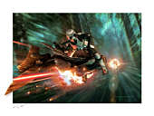Star Wars - Endor Chase Fine Art Print by Jerry Vanderstelt