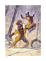 X-Men - Wolverine vs Sabretooth Fine Art Print by Julian Totino Tedesco
